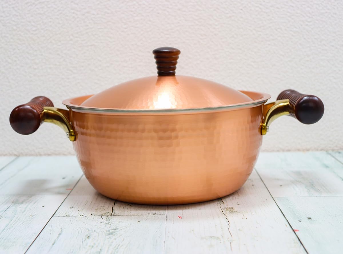 Amazon.co.jp: 新光堂 日本製 純銅 両手鍋 21㎝ 銅楽 まごころ伝心